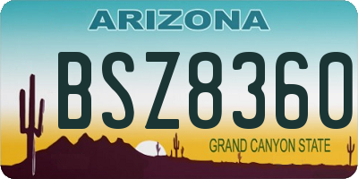 AZ license plate BSZ8360