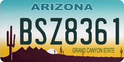 AZ license plate BSZ8361