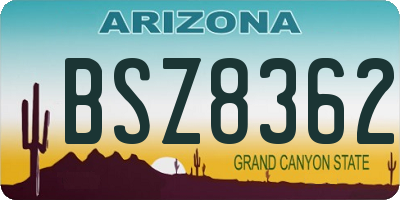 AZ license plate BSZ8362