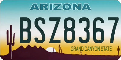 AZ license plate BSZ8367