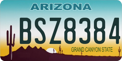 AZ license plate BSZ8384