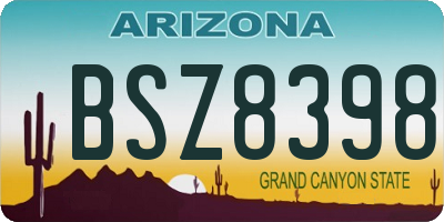 AZ license plate BSZ8398