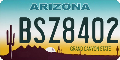 AZ license plate BSZ8402