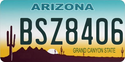 AZ license plate BSZ8406