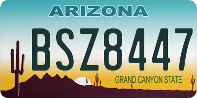 AZ license plate BSZ8447