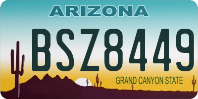 AZ license plate BSZ8449