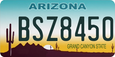 AZ license plate BSZ8450