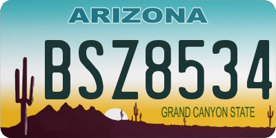 AZ license plate BSZ8534