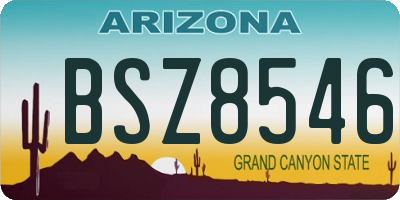 AZ license plate BSZ8546