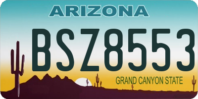 AZ license plate BSZ8553