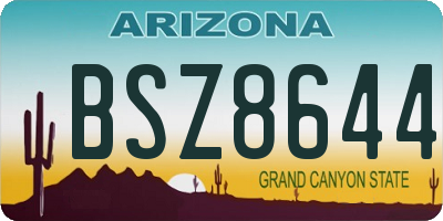 AZ license plate BSZ8644