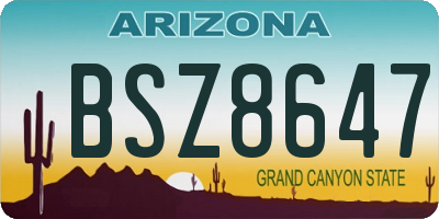 AZ license plate BSZ8647