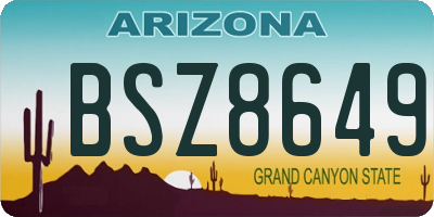 AZ license plate BSZ8649