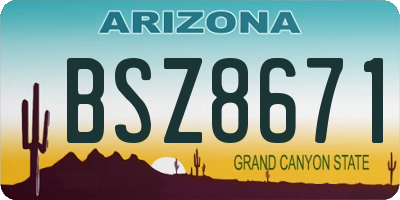 AZ license plate BSZ8671