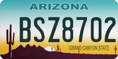 AZ license plate BSZ8702