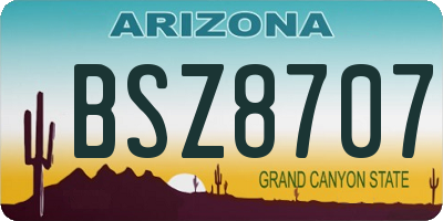 AZ license plate BSZ8707