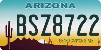 AZ license plate BSZ8722