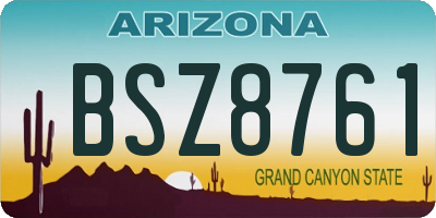 AZ license plate BSZ8761