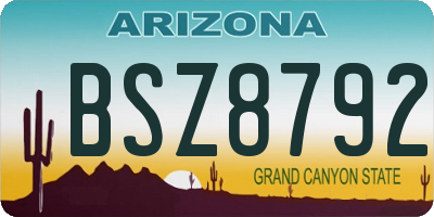 AZ license plate BSZ8792