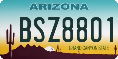 AZ license plate BSZ8801