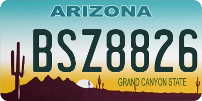 AZ license plate BSZ8826