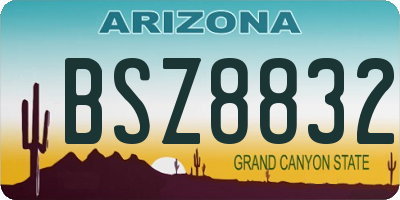 AZ license plate BSZ8832