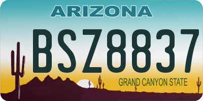 AZ license plate BSZ8837