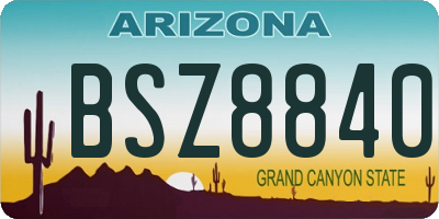 AZ license plate BSZ8840