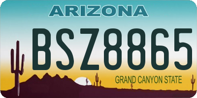 AZ license plate BSZ8865