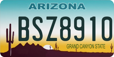 AZ license plate BSZ8910