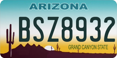 AZ license plate BSZ8932