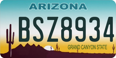 AZ license plate BSZ8934