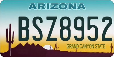 AZ license plate BSZ8952