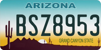 AZ license plate BSZ8953