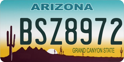 AZ license plate BSZ8972