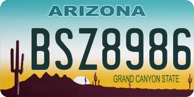 AZ license plate BSZ8986