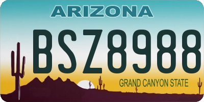 AZ license plate BSZ8988