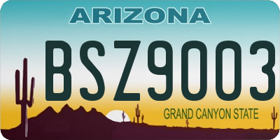 AZ license plate BSZ9003