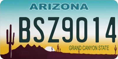 AZ license plate BSZ9014