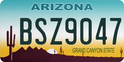 AZ license plate BSZ9047