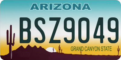 AZ license plate BSZ9049