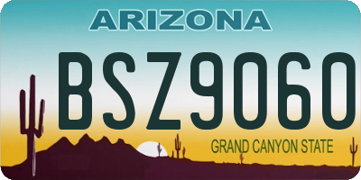 AZ license plate BSZ9060