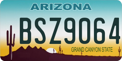 AZ license plate BSZ9064