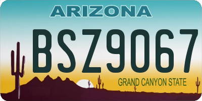 AZ license plate BSZ9067