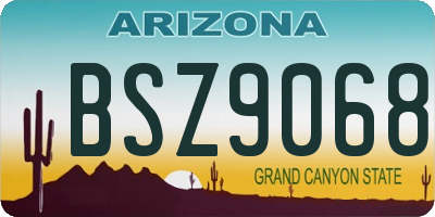 AZ license plate BSZ9068