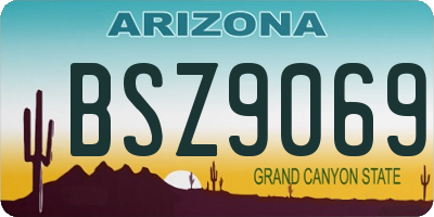 AZ license plate BSZ9069