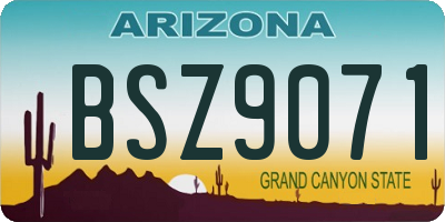 AZ license plate BSZ9071