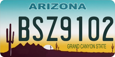 AZ license plate BSZ9102