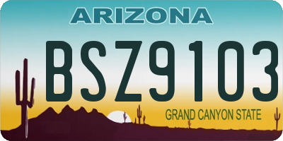 AZ license plate BSZ9103