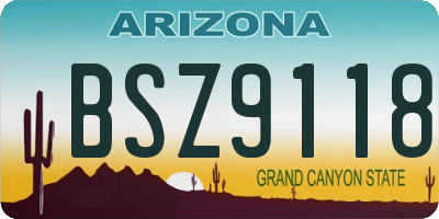 AZ license plate BSZ9118